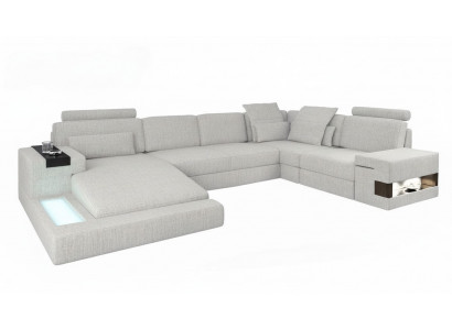 Hoekbank wooneiland bank bank U-vorm gestoffeerde banken textiel design meubels nieuw.