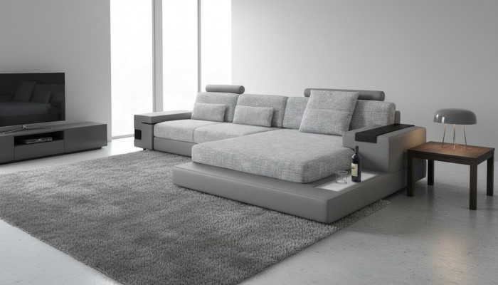 Ontwerp hoekbank leer L-vorm Modern Style Bankstel Woonkamer Nieuw