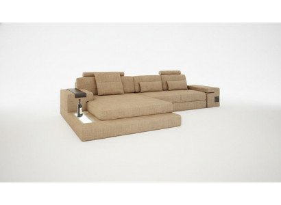 Ontwerp Modern Sofa Stof Bruin Hoekbank L Vorm Bank Woonlandschap Sofa Nieuw.