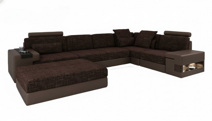 Zit hoekbank L-vorm Modern designerbank met hocker meubel