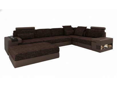 Zit hoekbank L-vorm Modern designerbank met hocker meubel