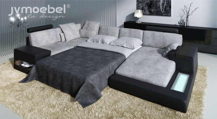 U-vorm meubels bankbed functies bekleding textiel moderne design hoekbank nieuw bankstel