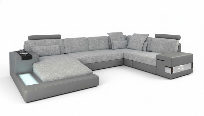U-vorm meubels bankbed functies bekleding textiel moderne design hoekbank nieuw bankstel