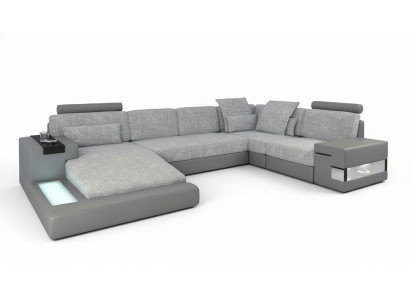U-vorm meubels bankbed functies bekleding textiel moderne design hoekbank nieuw bankstel