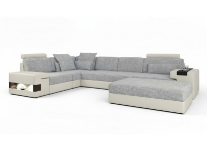 Woonkamer L-vorm Modern Design Bank Bankstel Zithoek met Poef Woonkamermeubels