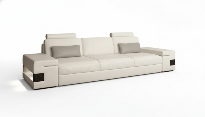Moderne luxe designerbankstel 3-zits meubel gestoffeerd textiel witte banken xxl grote