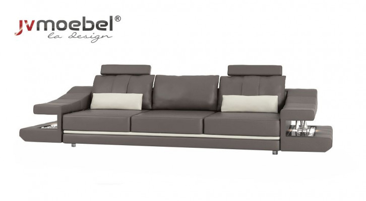 Moderne luxe designbank 3-zits meubels gestoffeerd textiel bruine bankhoek