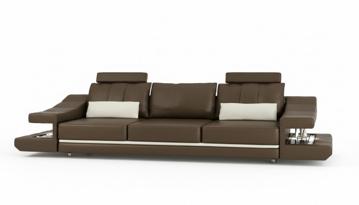 Moderne luxe designbank 3-zits meubels gestoffeerd textiel bruine bankhoek