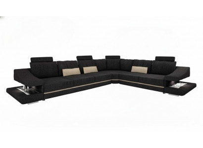 Woonkamer textiel Zwarte bank Bankstel L-vorm Zitschaduw Hoekbank Bank Meubels  Woonkamer textiel Zwarte sofa Bankstel L-vorm Zitzak Hoekbank Bank Meubelen