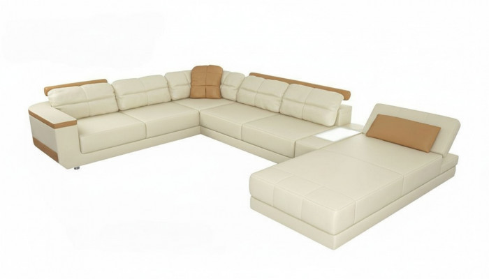 Ontwerper Lederen Stoffen Moderne Hoekbank U-vorm Woonkamer Design Bankstoffering