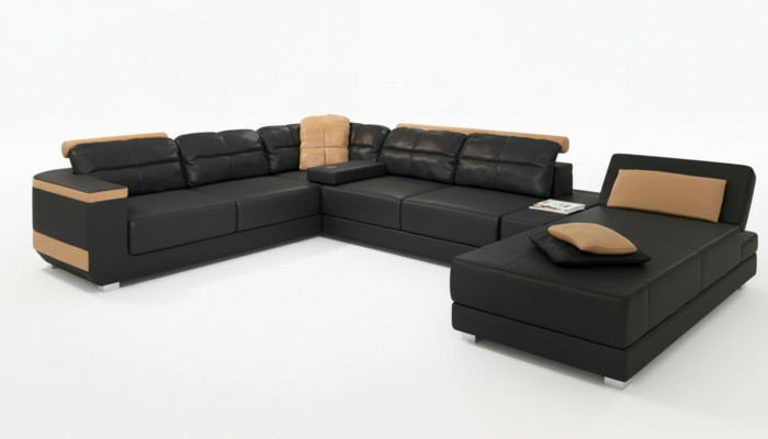 Moderne bankstellen woonlandschap hoekbank stof U-vorm bank ontwerp bekleding textiel hoek
