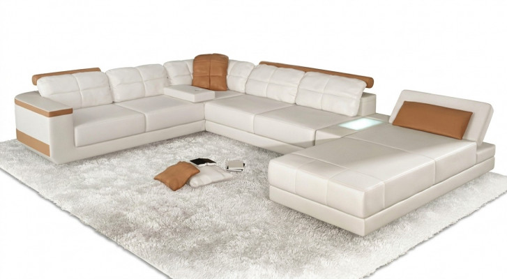 Hoekbank U-vorm Bank Textiel Bankstellen Design Woongebied Bedfunctie Leer