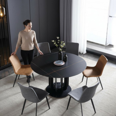 Luxe tafels Ronde tafel Ronde design Roestvrijstalen meubels Eetkamer Eettafels Nieuw