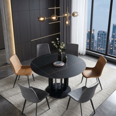 Luxe tafels Ronde tafel Ronde design Roestvrijstalen meubels Eetkamer Eettafels Nieuw