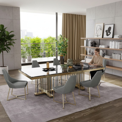 Meubels Tafel Tafels Eetkamer Ontwerp Keuken Luxe Moderne Marmeren Eettafel 90x160