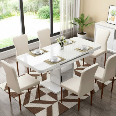 Tafel Luxe Tafels Moderne eetkamermeubels Eettafels Houten tafels Bruin Wit