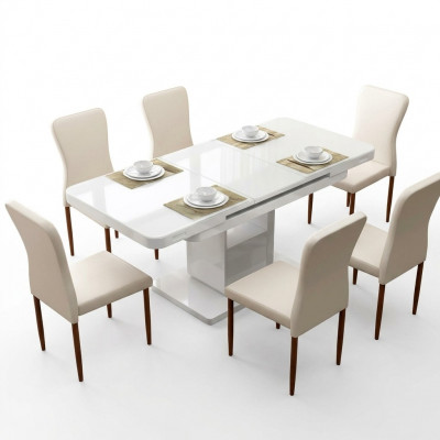 Tafel Luxe Tafels Moderne eetkamermeubels Eettafels Houten tafels Bruin Wit