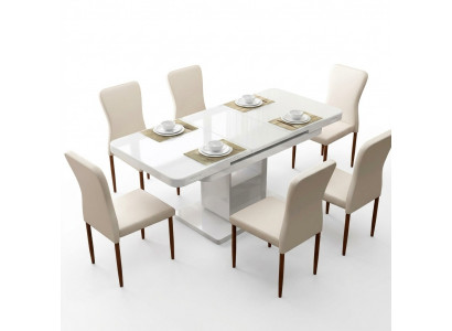 Tafel Luxe Tafels Moderne eetkamermeubels Eettafels Houten tafels Bruin Wit