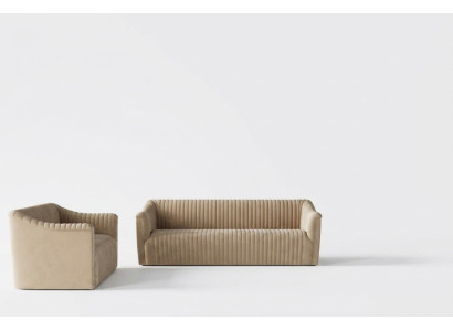 Fluwelen bankstel 2 zits woonlandschap relax massief houten zitontwerp bank lounge