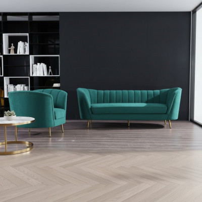 Zit ontwerp bank lounge bank 2 zits woonlandschap ontspanning fluweel massief hout