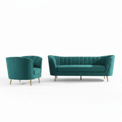 Zit ontwerp bank lounge bank 2 zits woonlandschap ontspanning fluweel massief hout