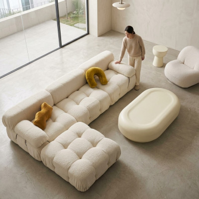 Hoekbank L-vorm woonlandschap Relax zitontwerp bank lounge hoek modern textiel