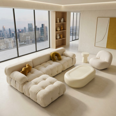 Hoekbank L-vorm woonlandschap Relax zitontwerp bank lounge hoek modern textiel