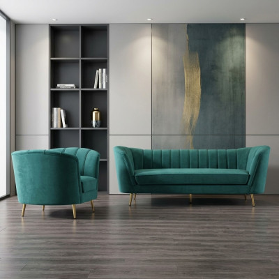 Woonlandschap Relax fluwelen zitontwerp bank loungesofa 3+1 zitsmeubels.