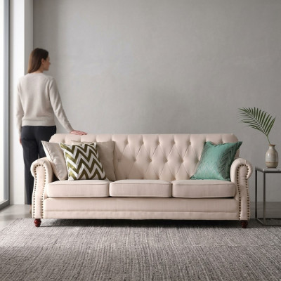 Chesterfield bank 3-zits woonlandschap ontspanningszit ontwerp bank loungebanken
