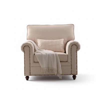 Fauteuil Stof Bankstoel Eenpersoons Meubels Relax Stoel Ontwerp Bank Lounge Stof Landhuis