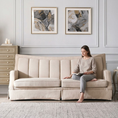 Stoff Bank van drie zitplaatsen Meubelen Relaxstoel Ontwerp Bank Lounge Banken Textiel 3-zits