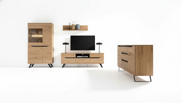 Ladekast Sideboard Hoog dressoir Kast Dressoir 2 deuren 3 laden Plank Hotel