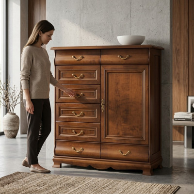 Moderne dressoir Bruin dressoir Houten designmeubelen Sideboard Plank Hotel Nieuw