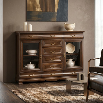 Laden dressoir kast dressoirs hout glas woonkamer design meubels plank hotel