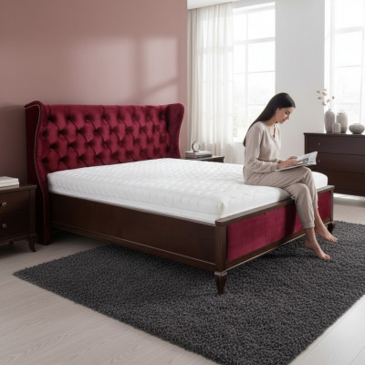 Slaapkamer Bed Bekleding Design Meubels Luxe Tweepersoons Hotelbedden Modern Stof