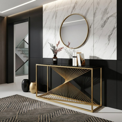 Ontwerper Luxe Console Tafel Console Tafels Hout Metaal Ontwerp Goud