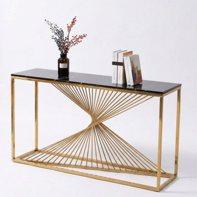 Ontwerper Luxe Console Tafel Console Tafels Hout Metaal Ontwerp Goud