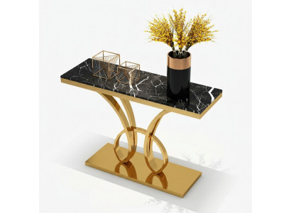 Moderne console-tafel ontwerper goud handgemaakt roestvrij staal 120x40cm