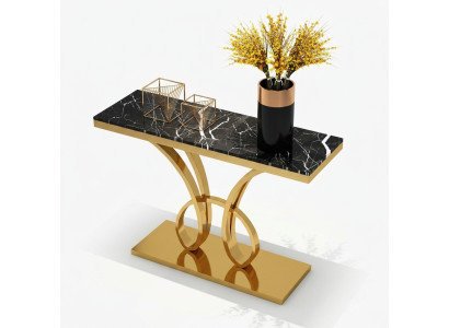 Moderne console-tafel ontwerper goud handgemaakt roestvrij staal 120x40cm