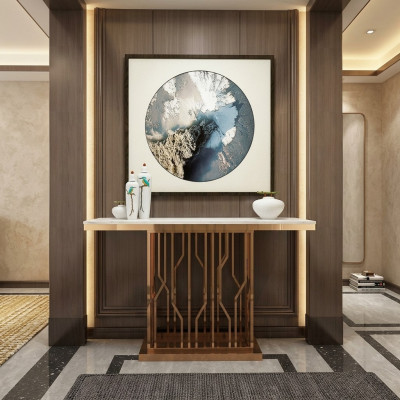 Moderne luxe console tafel console tafels hout goud bijzettafel