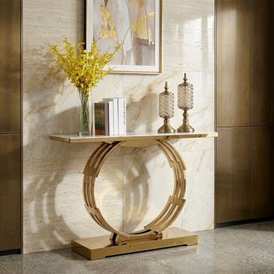 Ontwerper luxe moderne console tafel console tafel roestvrij staal metaal