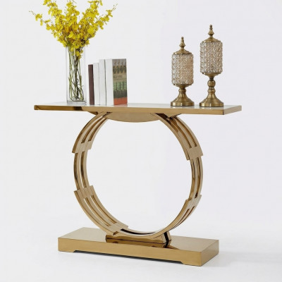Ontwerper luxe moderne console tafel console tafel roestvrij staal metaal