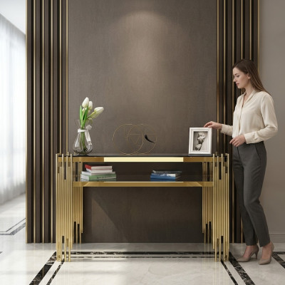Console tafel marmer woonkamer slaapkamer kaptafel roestvrij staal