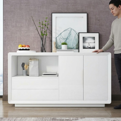 Sideboard 2 deuren met 2 laden Kast Sideboard Wit Dressoir