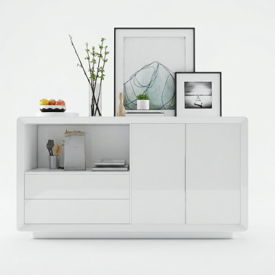 Sideboard 2 deuren met 2 laden Kast Sideboard Wit Dressoir