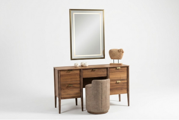 Luxe meubelontwerp kaptafel met spiegelkruk Nieuwe slaapkamer Nieuw
