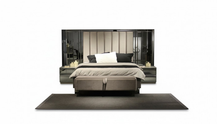 Bed 2x Nightstands Bench Design Bedroom Set 4pcs Luxury Furniture New