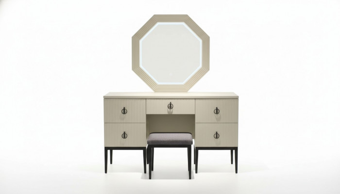Praktisch Modern en Nieuw Slaapkamer Kaptafel met Spiegel en Krukje