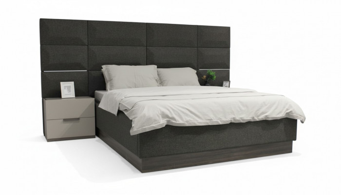 Luxe slaapkamer set Designer bed 2x nachtkastje Hout Compleet nieuw 3-delig.