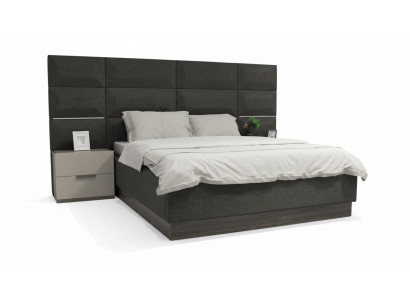 Luxe slaapkamer set Designer bed 2x nachtkastje Hout Compleet nieuw 3-delig.